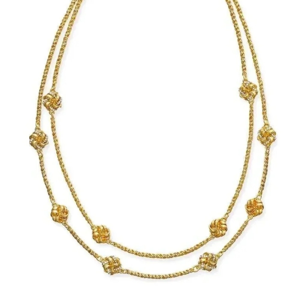 Anthropologie Gold Double Strand Necklace